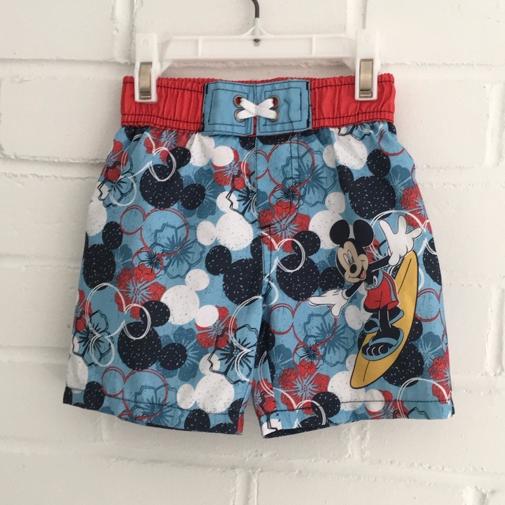 Boys Size 18 Months Disney Mickey Mouse Summer Surfing Swim Beach Pool Shorts
